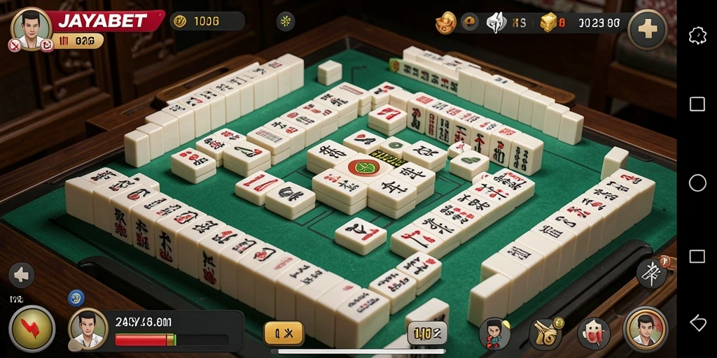 Screenshot JAYABET menampilkan gameplay Mahjong yang menarik dan seru.