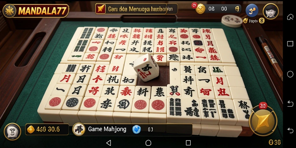 Tampilan gameplay menarik dari MANDALA77 dengan grafis Mahjong.