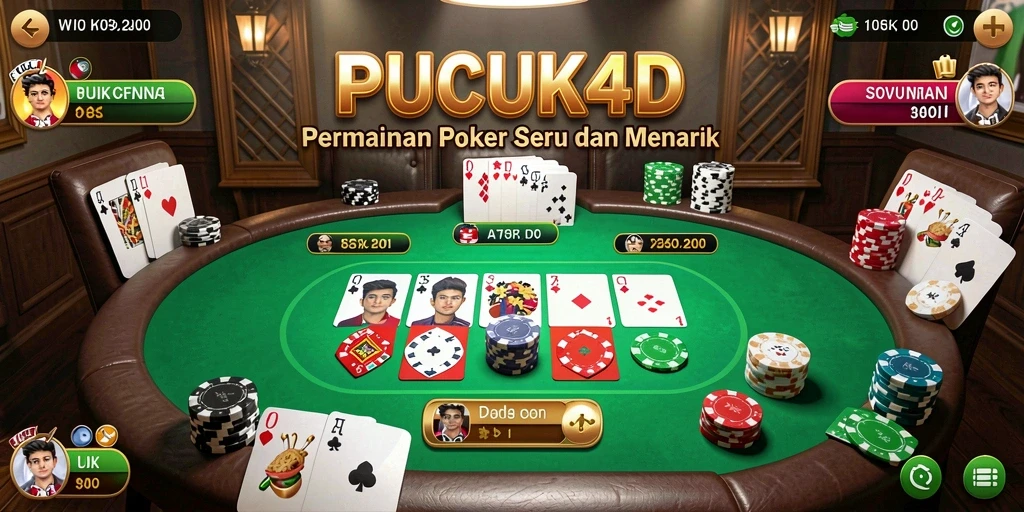Tampilan gameplay menarik dari PUCUK4D dalam suasana Poker.
