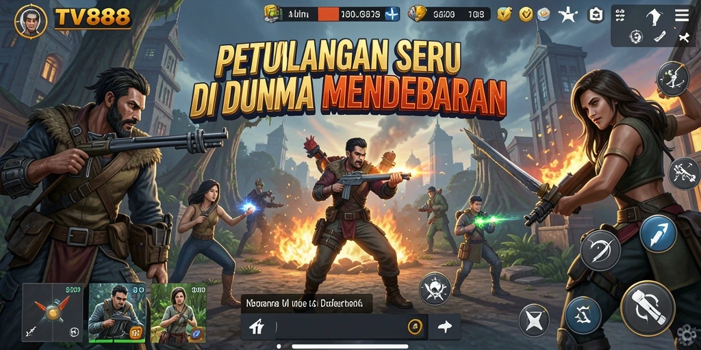 Screenshot gameplay TV888 menunjukkan petualangan seru di dunia yang menakjubkan.