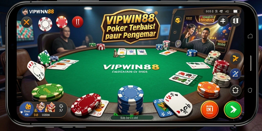 Tampilan screenshot VIPWIN88 yang menunjukkan aksi seru permainan Poker.